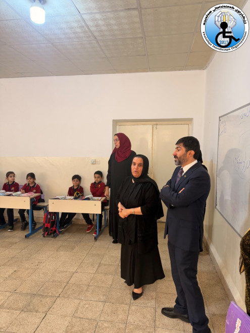 Meeting of representatives of Halabja Disabled Organization with active groups of Hawar school